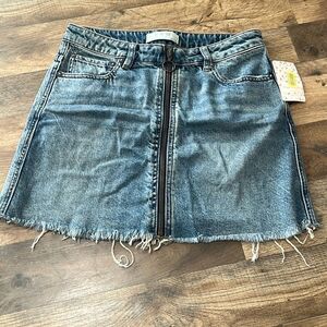 We The Free zip up denim mini skirt size 26
